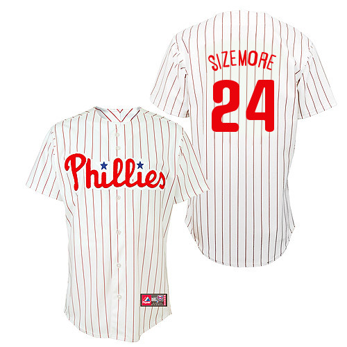 Grady Sizemore #24 Youth Baseball Jersey-Philadelphia Phillies Authentic Home White Cool Base MLB Jersey